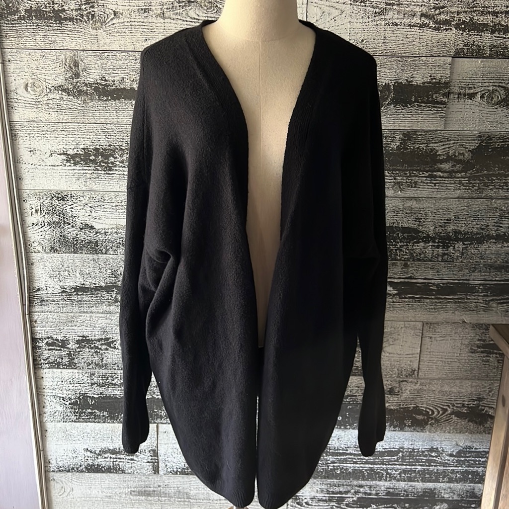 Open Edit Black Open Oversized Sweater